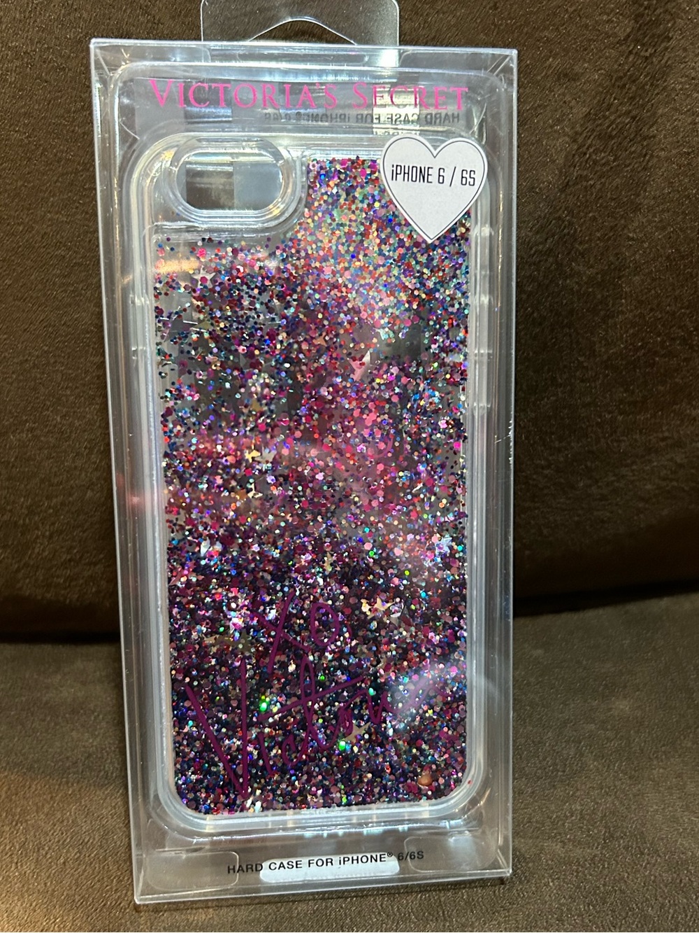 Victoria's Secret Purple and Multi-Glitter Hard Phone Case for iPhone 6/6S
